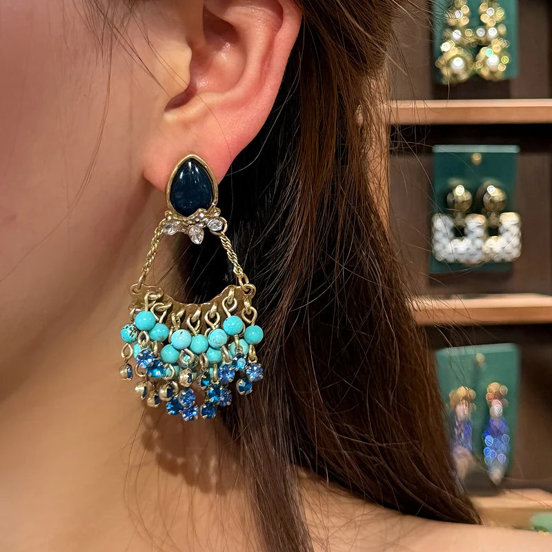 Blue Crystal Earrings