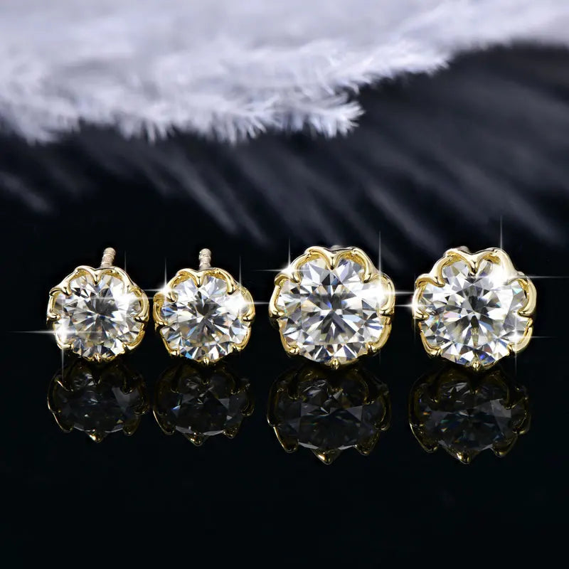 Flower Moissanite Earrings