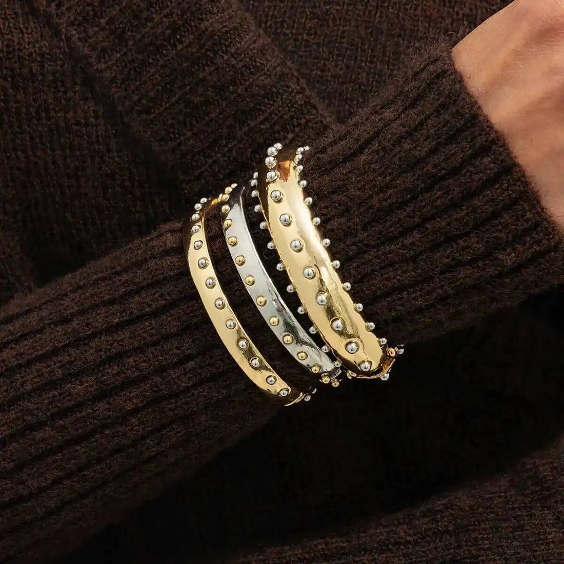 Layered Geometric Bracelet Set