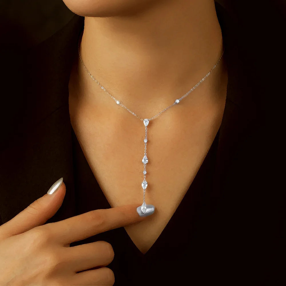 Y-Shaped Moissanite Necklace
