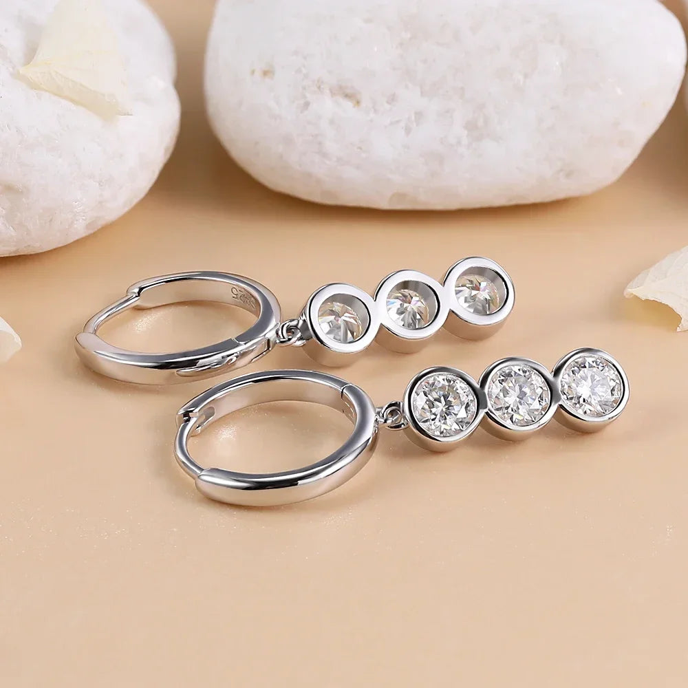 Three Stone Earrings