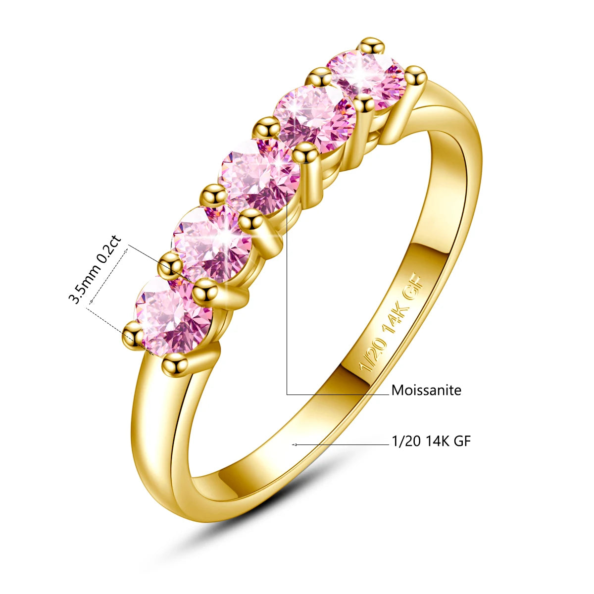 Pink Moissanite Ring