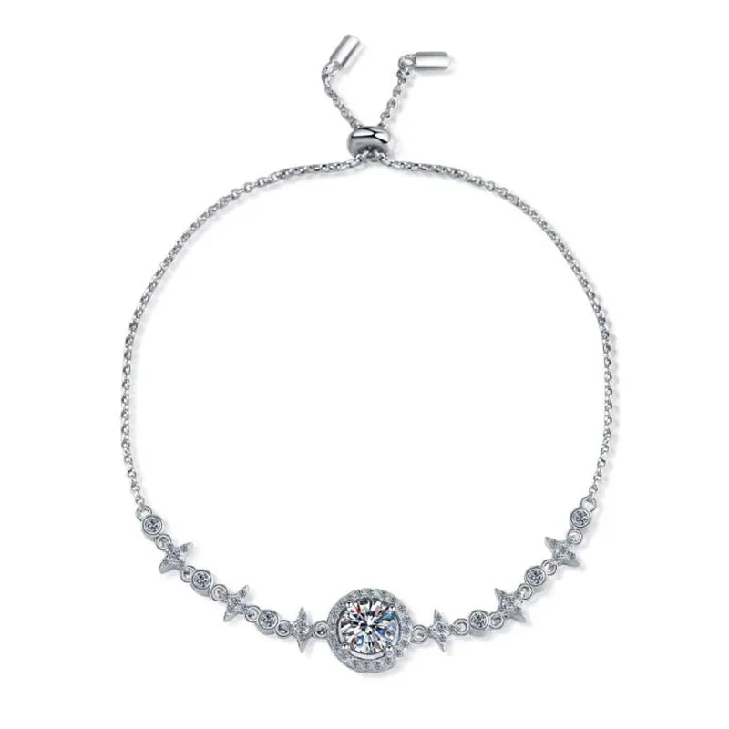 Moon Charm Moissanite Bracelet