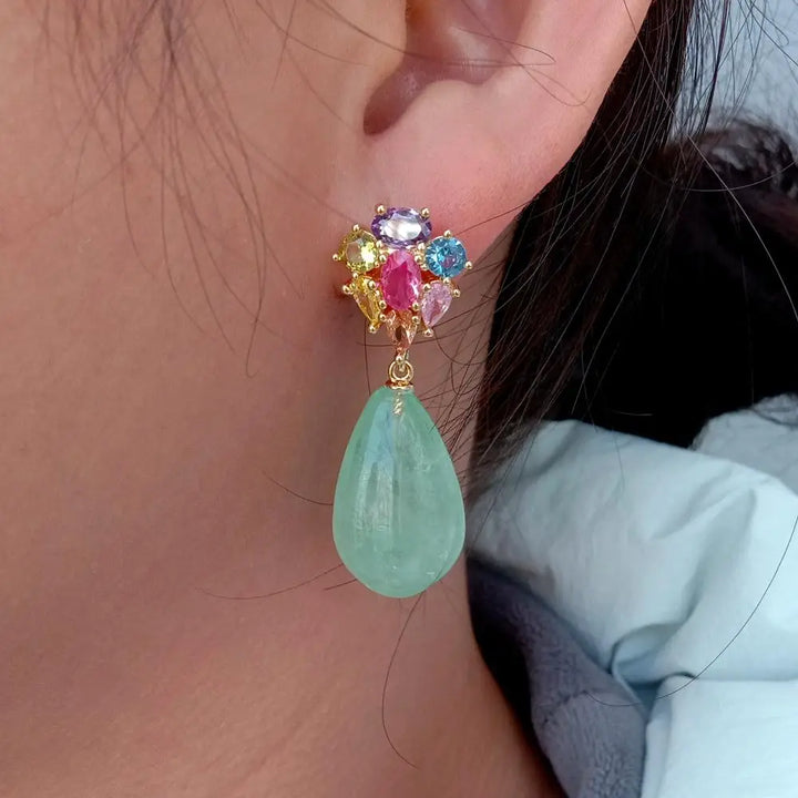 Fluorite Dangle Earrings
