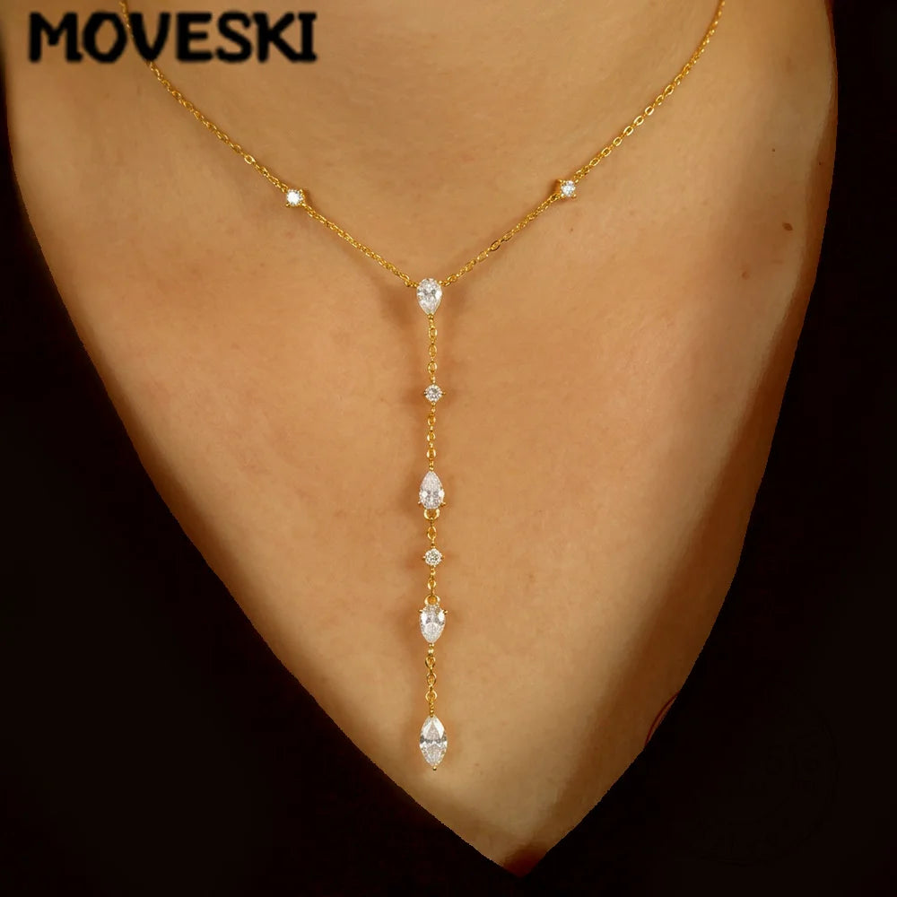 Y-Shaped Moissanite Necklace
