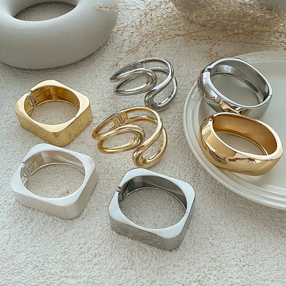 Geometric Metal Cuff Bracelet
