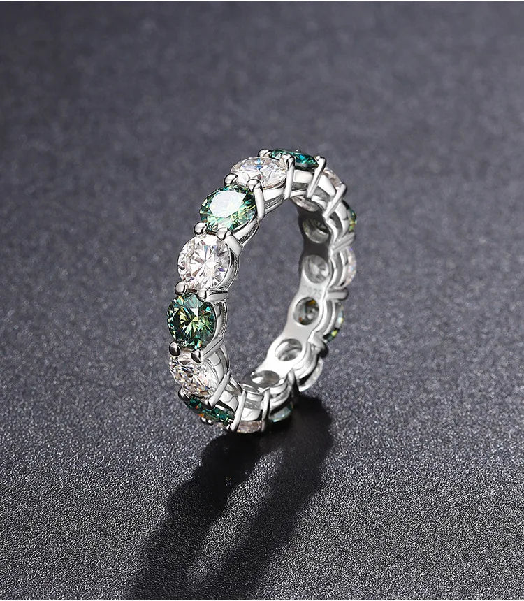 Black White Moissanite Ring