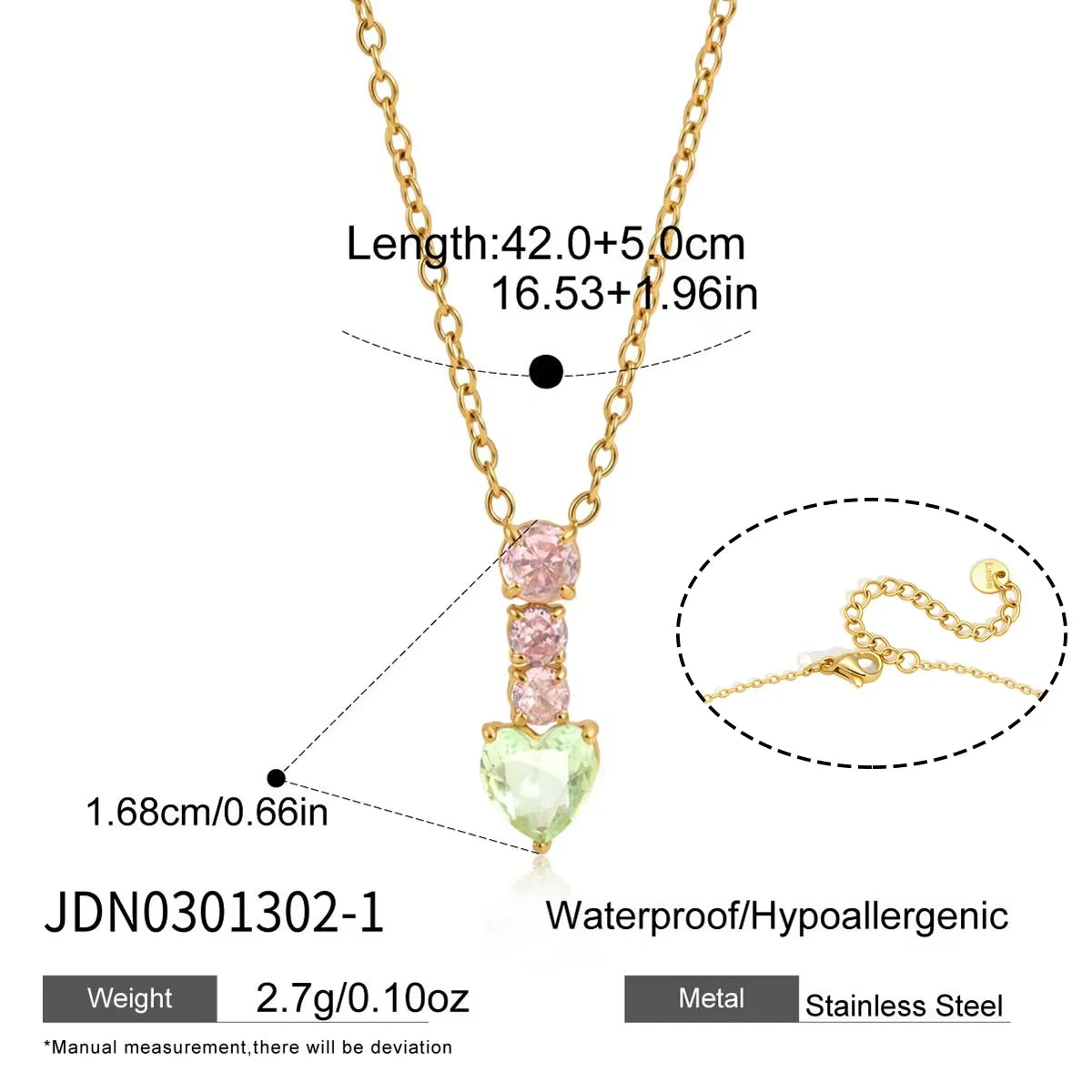 Colorful Heart Pendant Necklace
