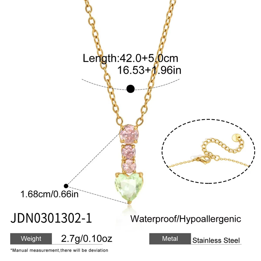 Colorful Heart Pendant Necklace