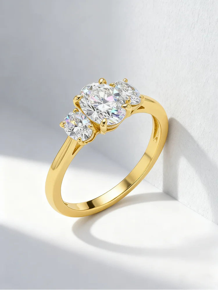Triple Oval Zircon Ring