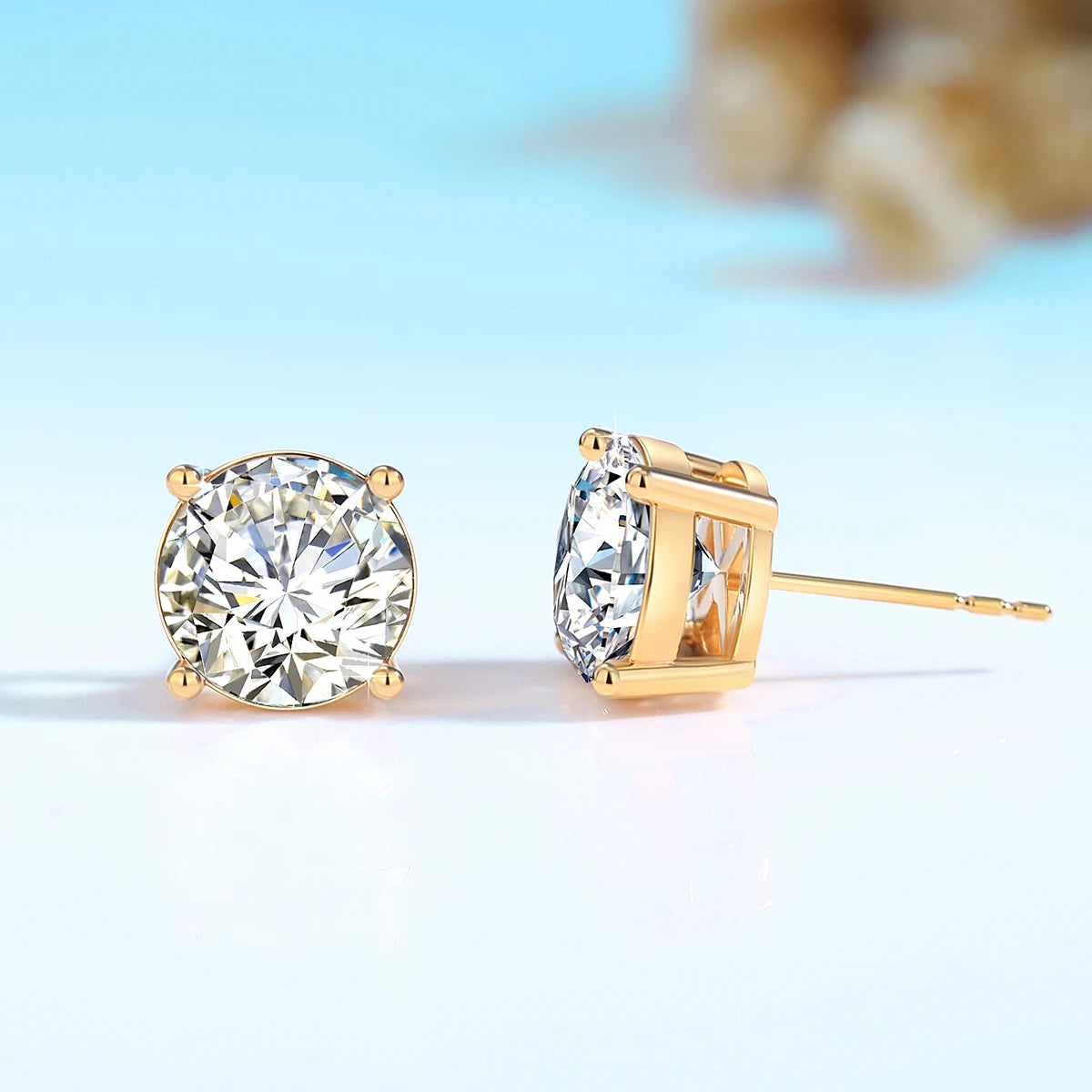 Gold Moissanite Earrings