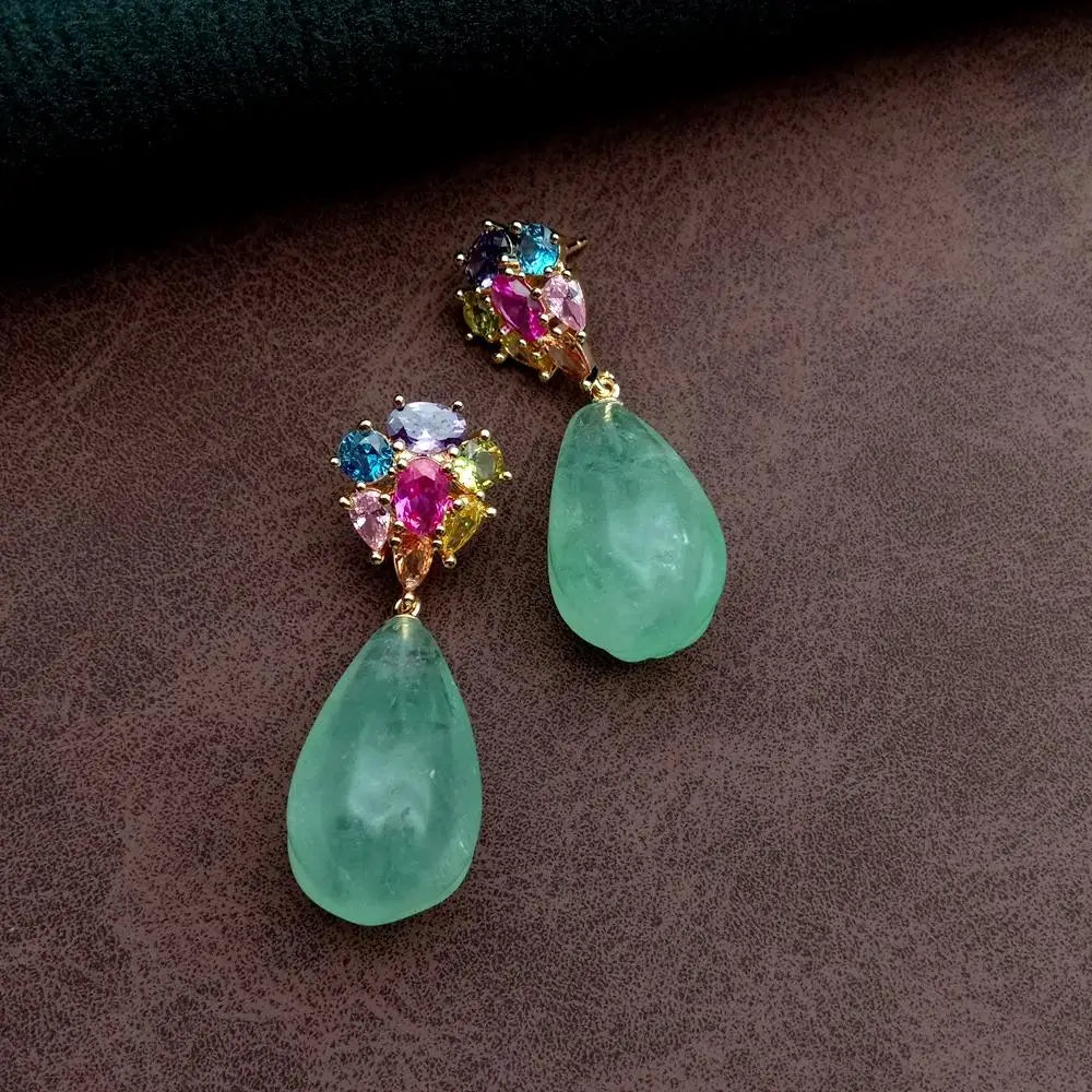 Fluorite Dangle Earrings