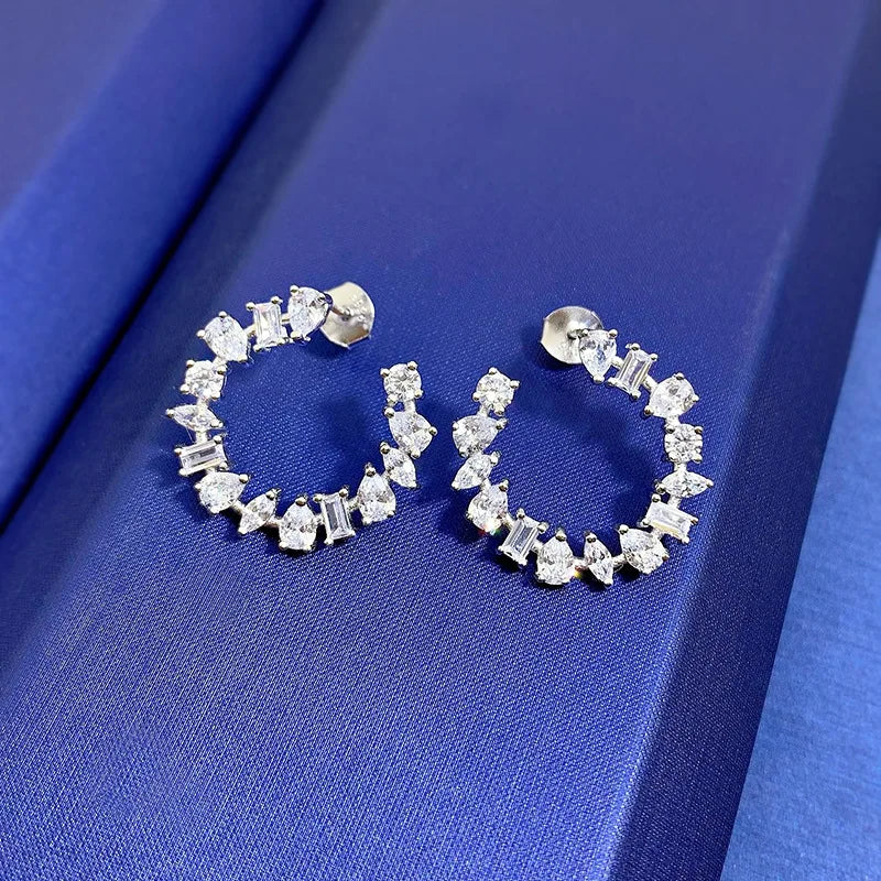 Moissanite Hoop Earrings