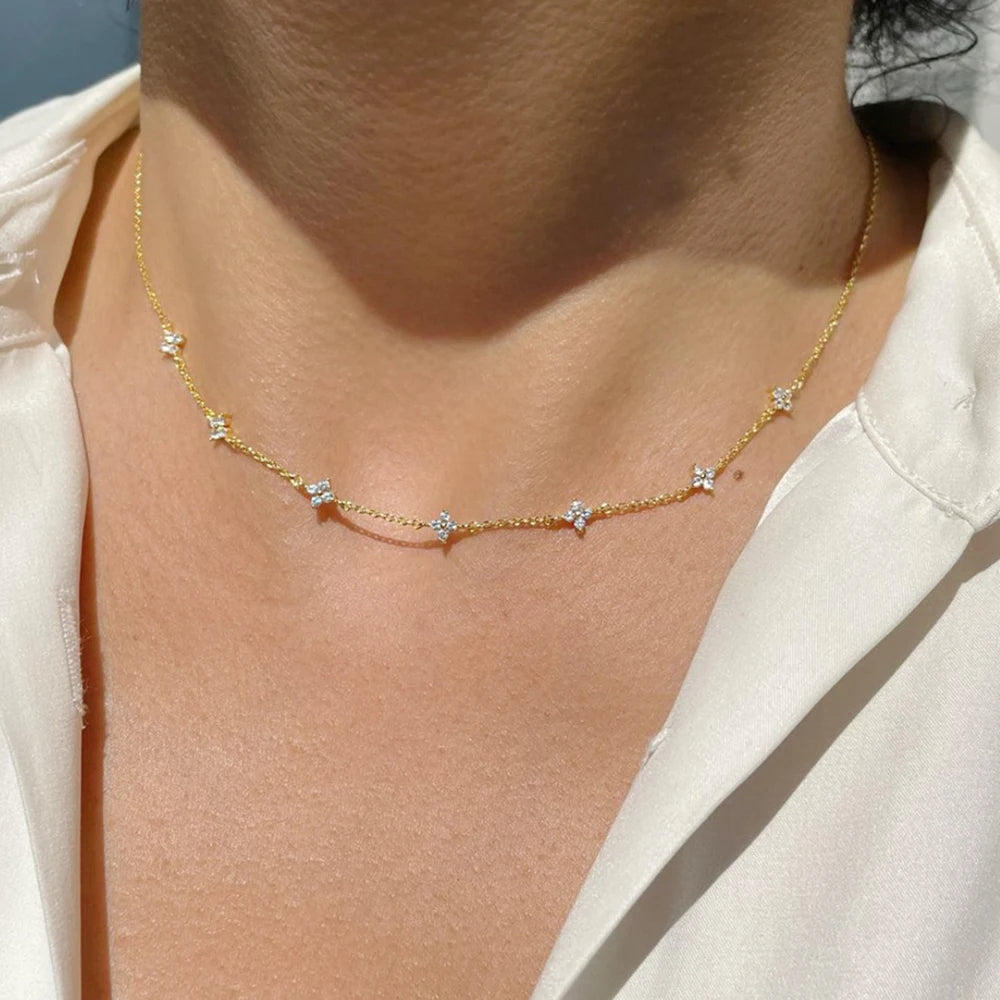Clover Zircon Necklace