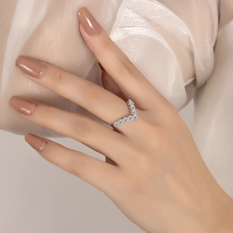 V-Shaped Moissanite Ring