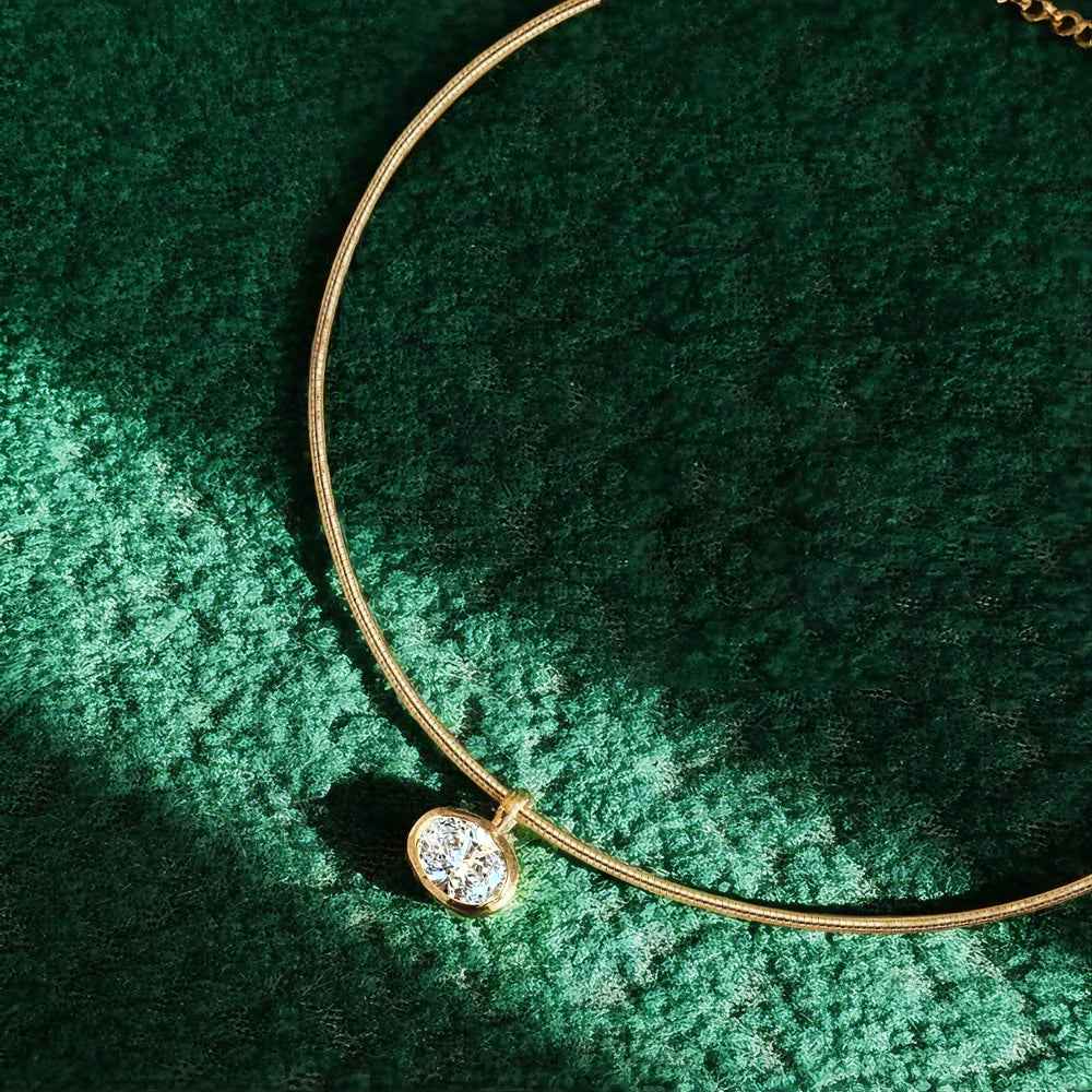 Oval Moissanite Choker