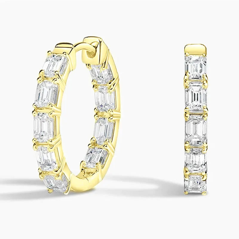 Emerald Hoop Earrings