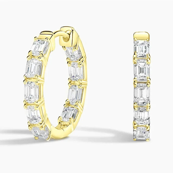 Emerald Hoop Earrings