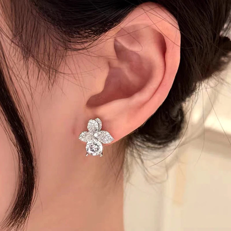 Flower Moissanite Studs