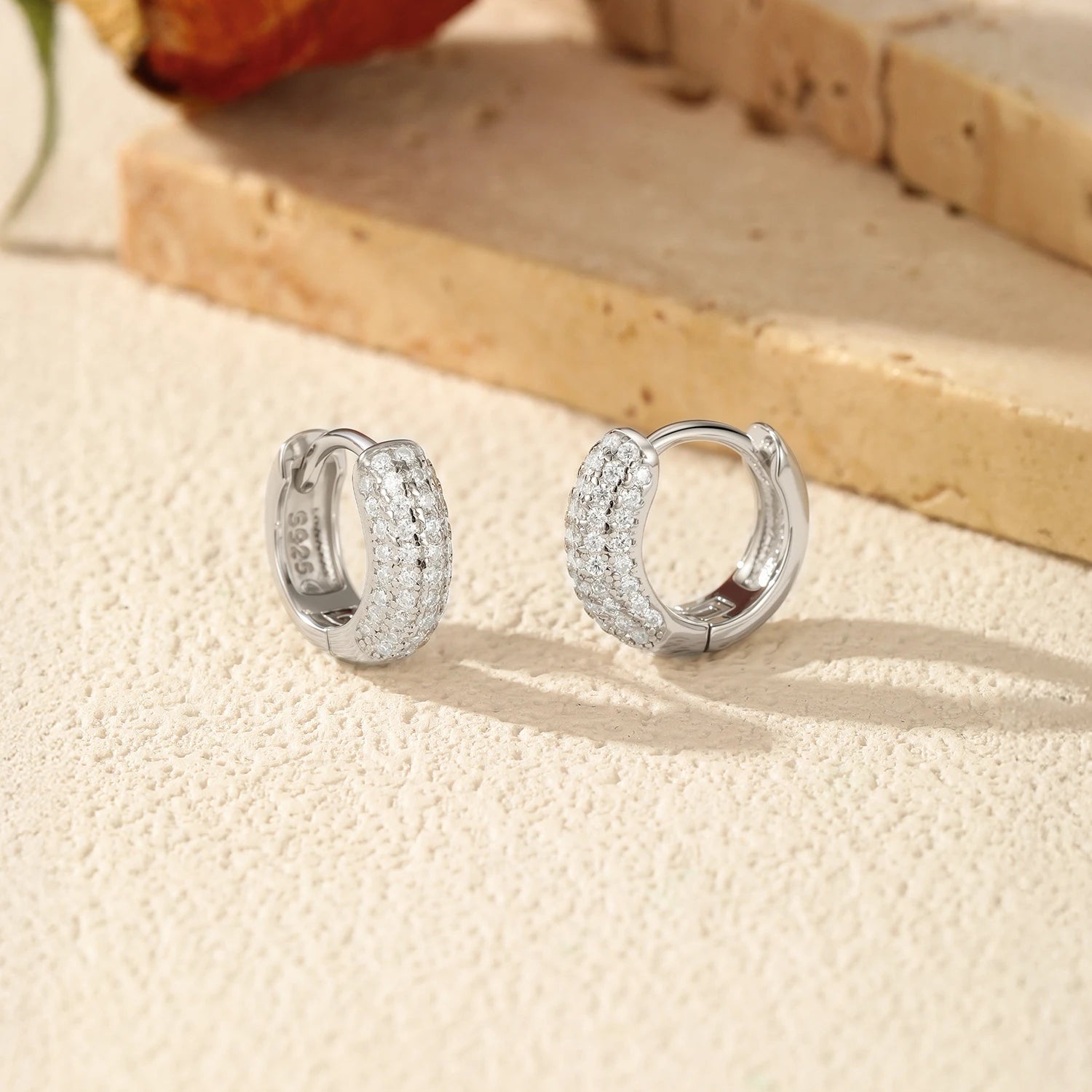 Moissanite Hoop Earrings