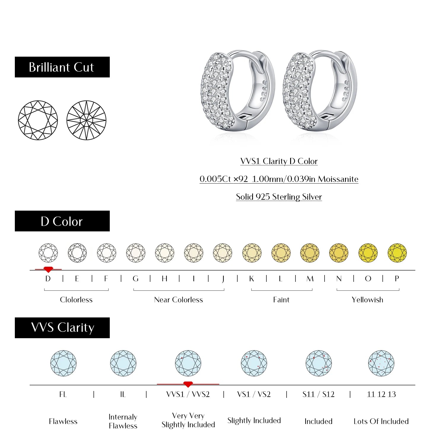 Moissanite Hoop Earrings