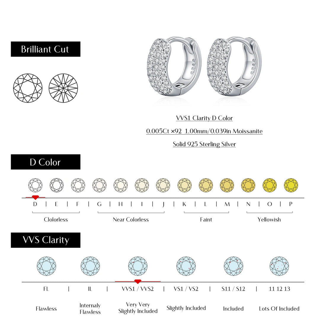 Moissanite Hoop Earrings