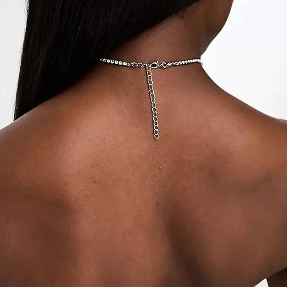 Floral Rhinestone Choker