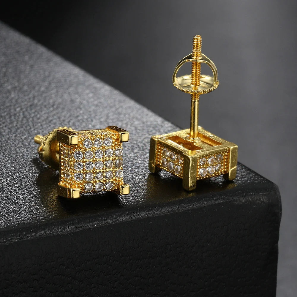 Square Zircon Studs