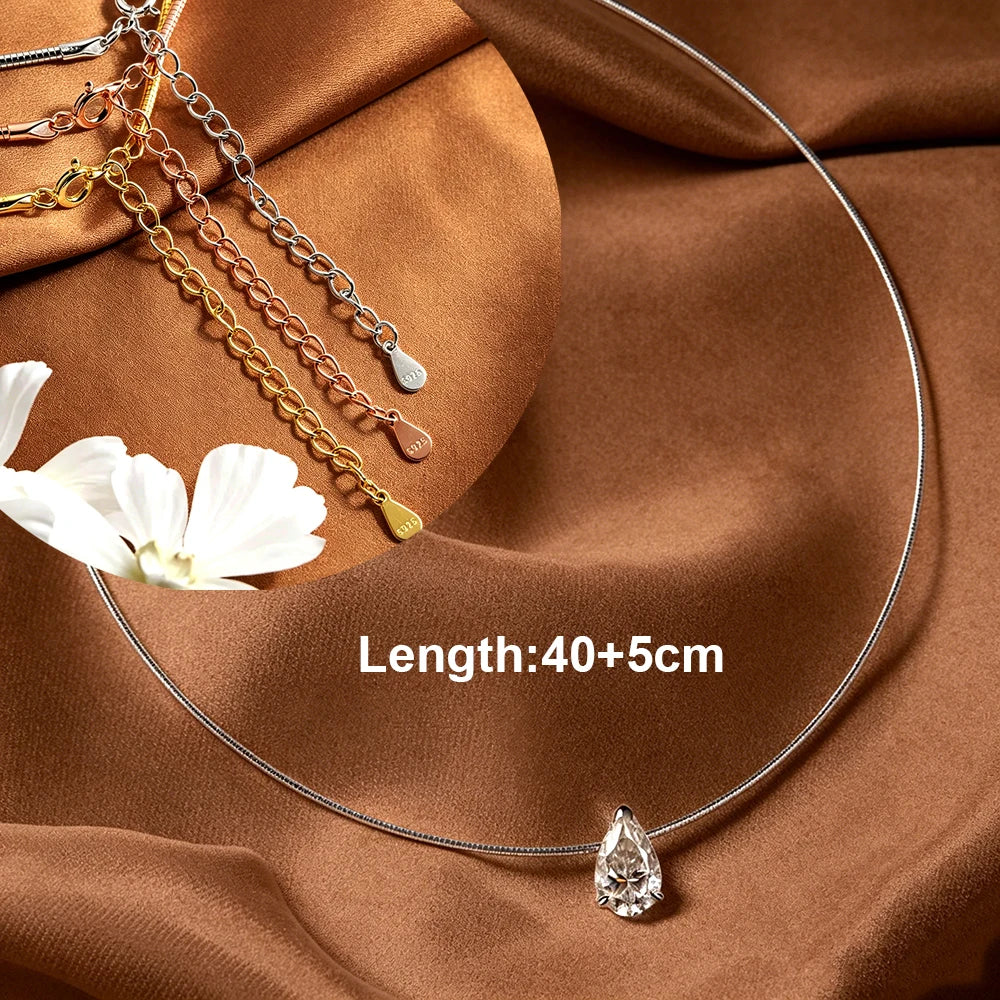 Pear Moissanite Choker