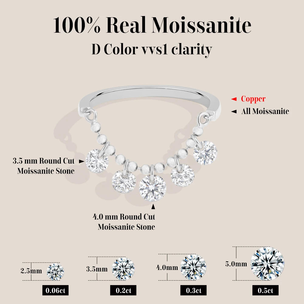 Beaded Moissanite Ring