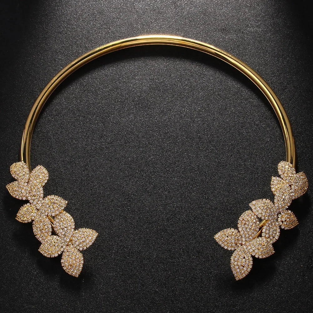 Floral Rhinestone Choker