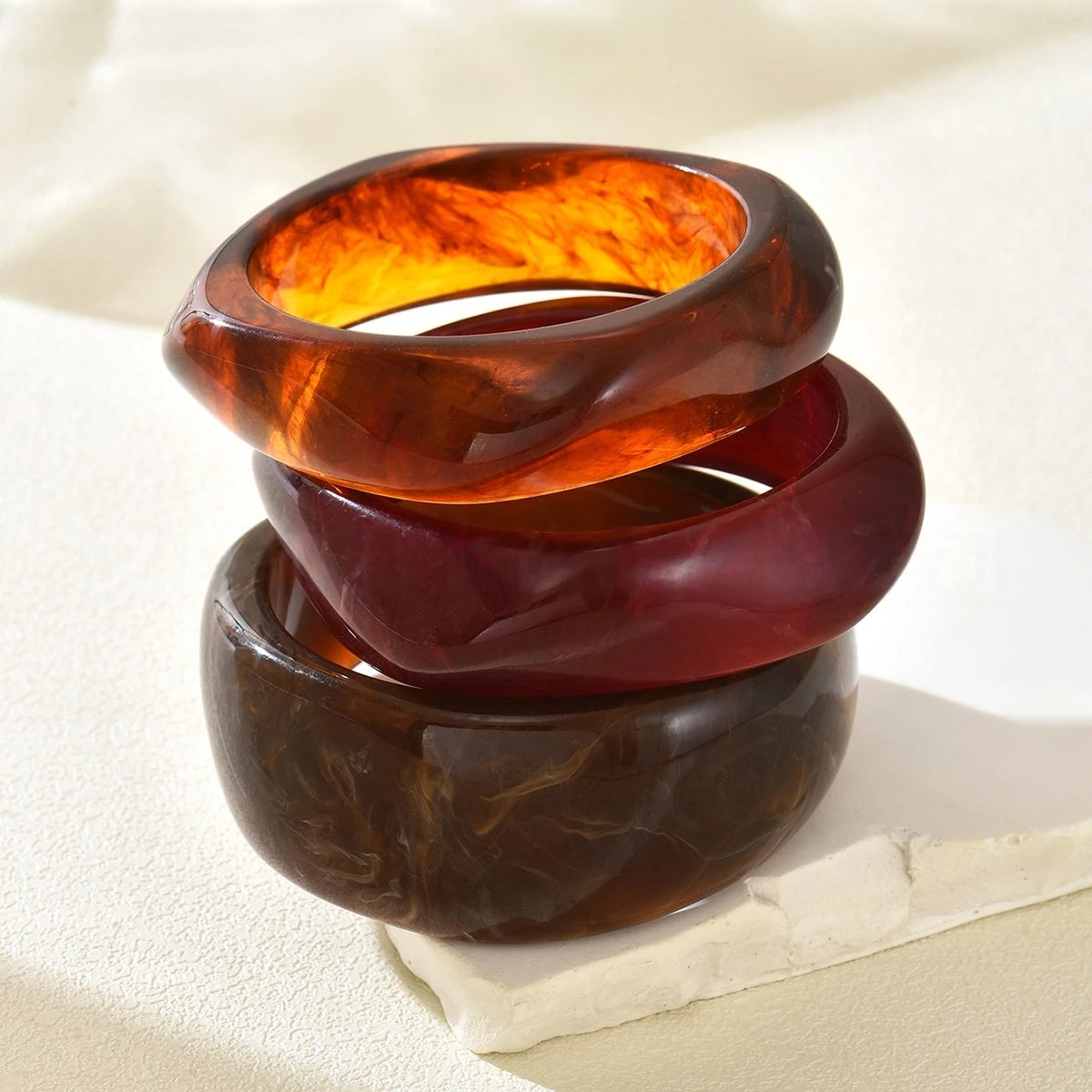 Acrylic Chunky Bangle Set