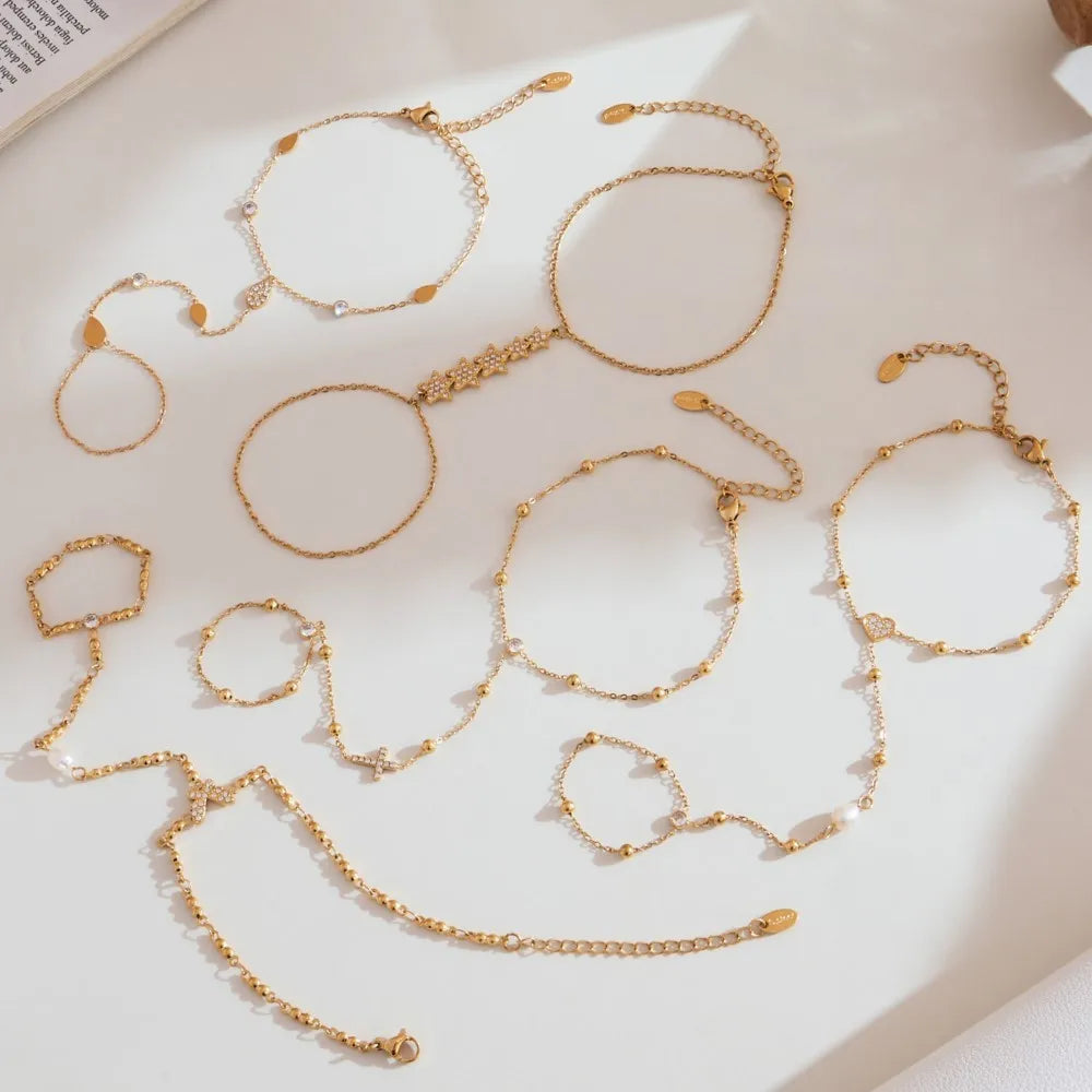 Gold Hand Chain Bracelet