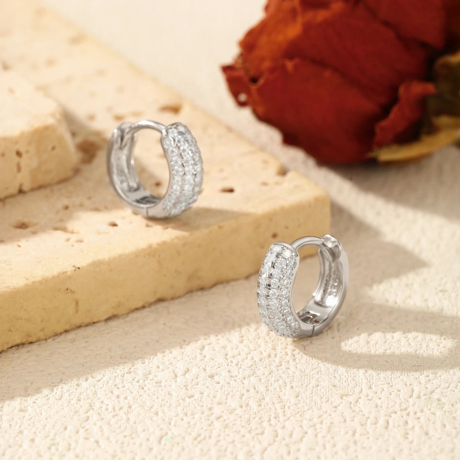 Moissanite Hoop Earrings