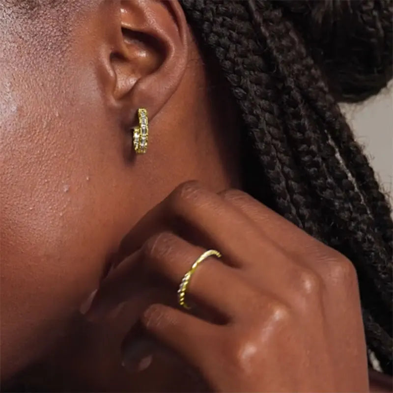 Emerald Hoop Earrings