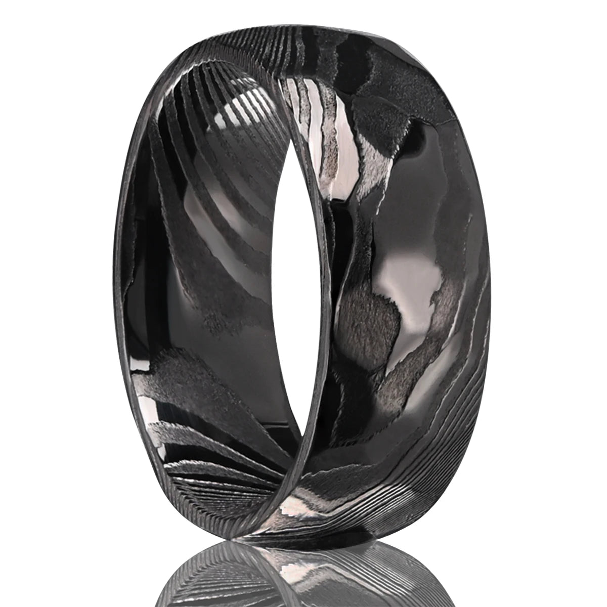 Hammered Damascus Ring