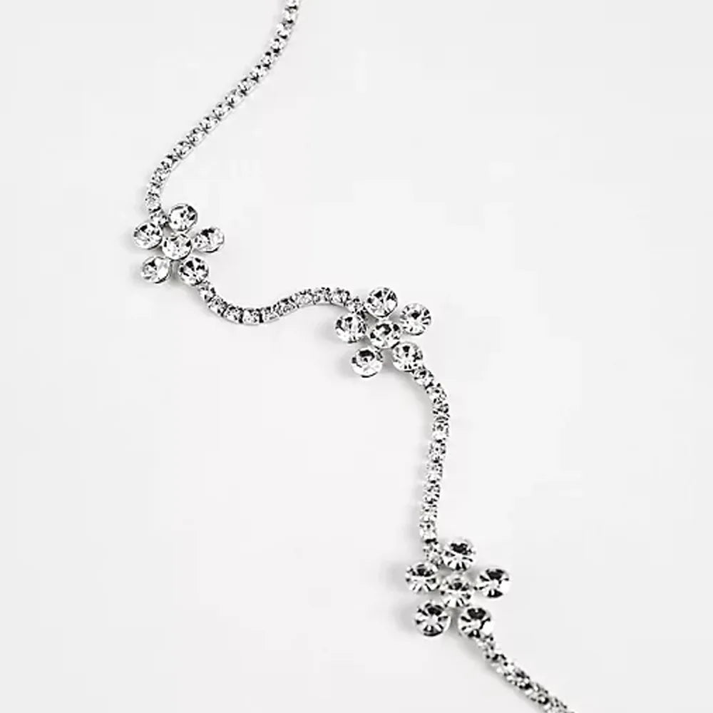 Floral Rhinestone Choker