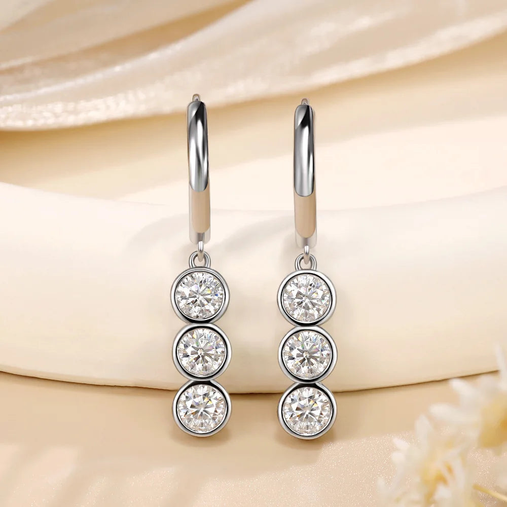 Three Stone Earrings