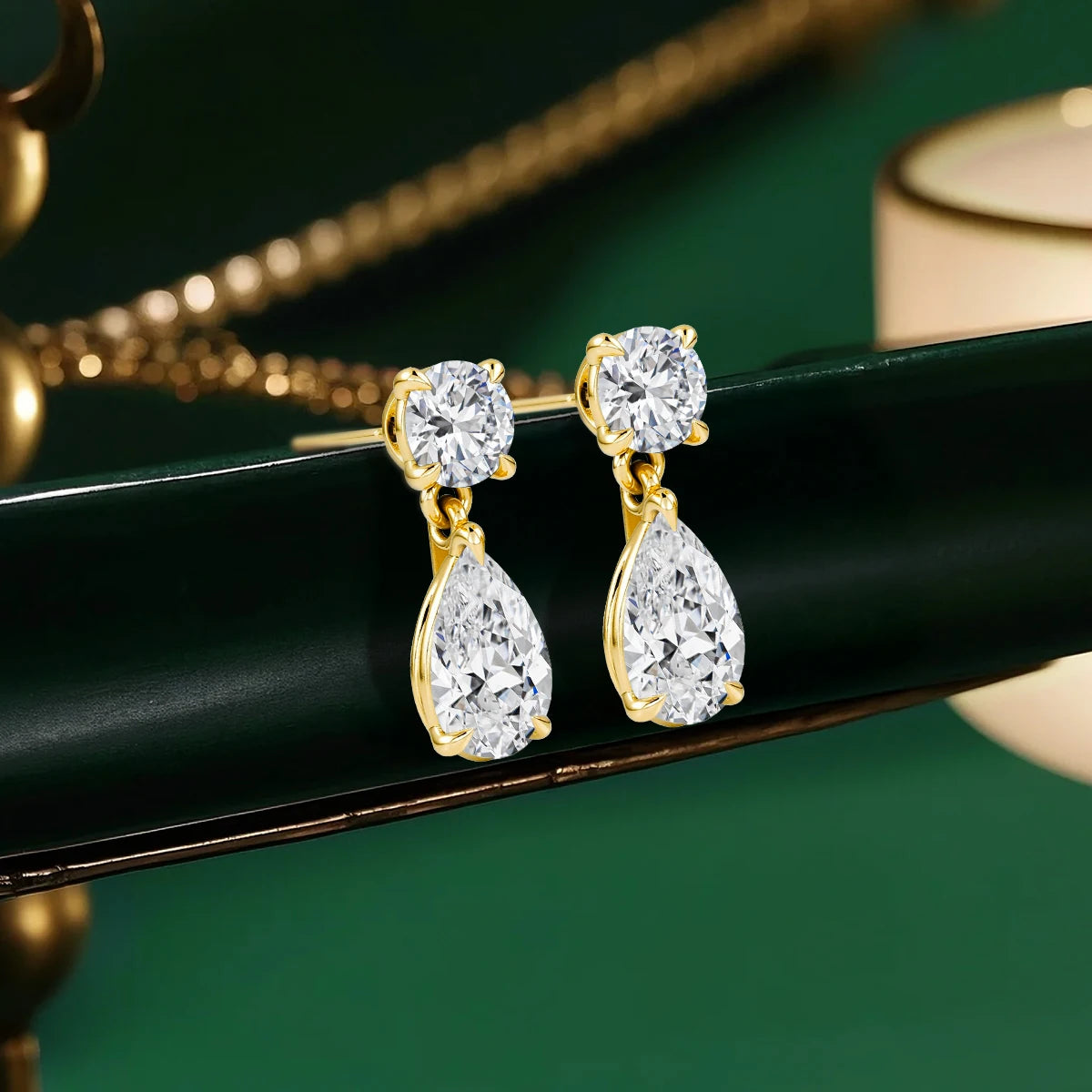 Pear Moissanite Earrings