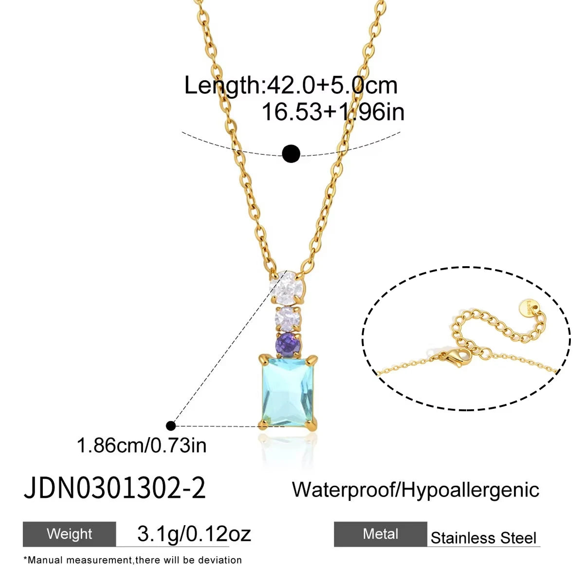 Colorful Heart Pendant Necklace