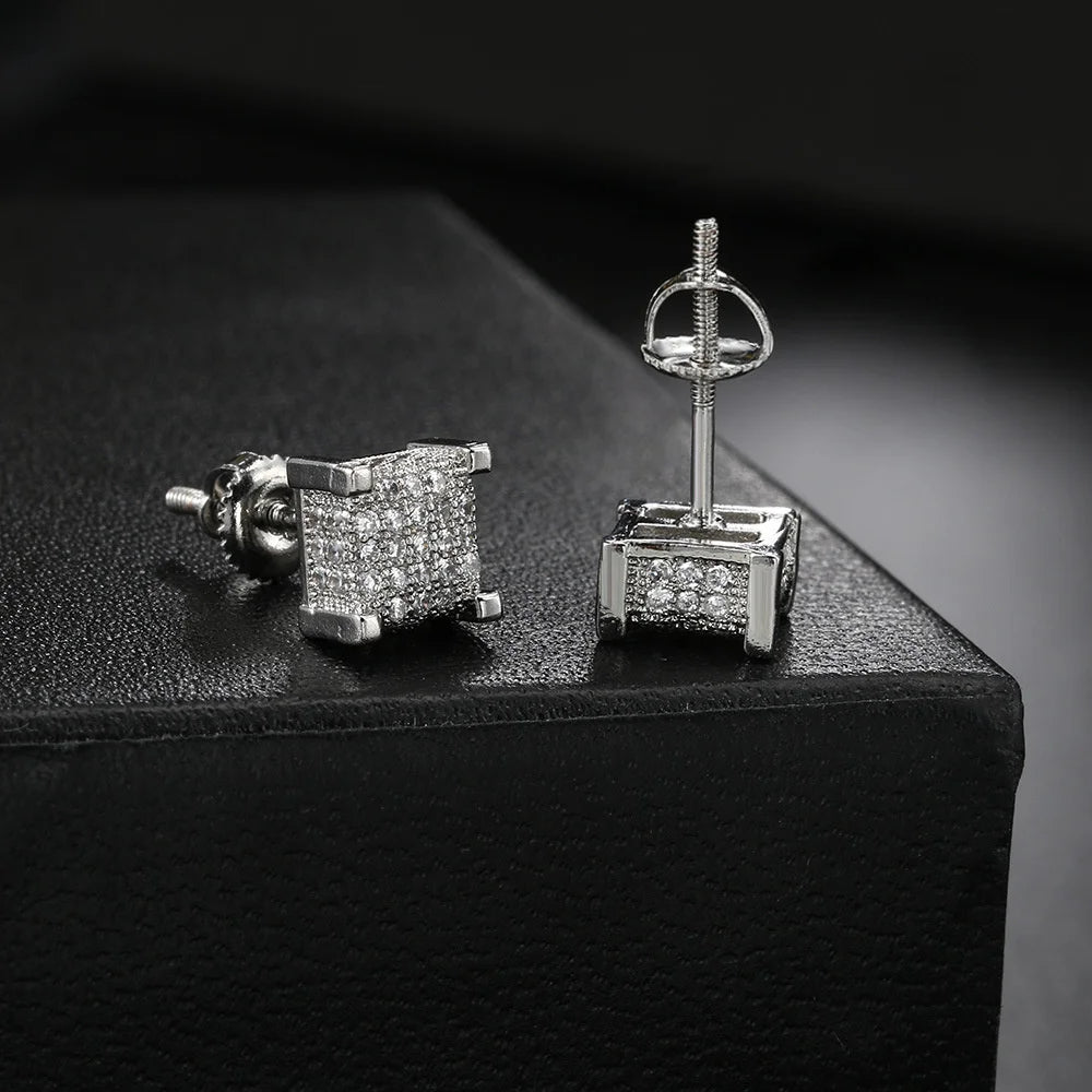 Square Zircon Studs