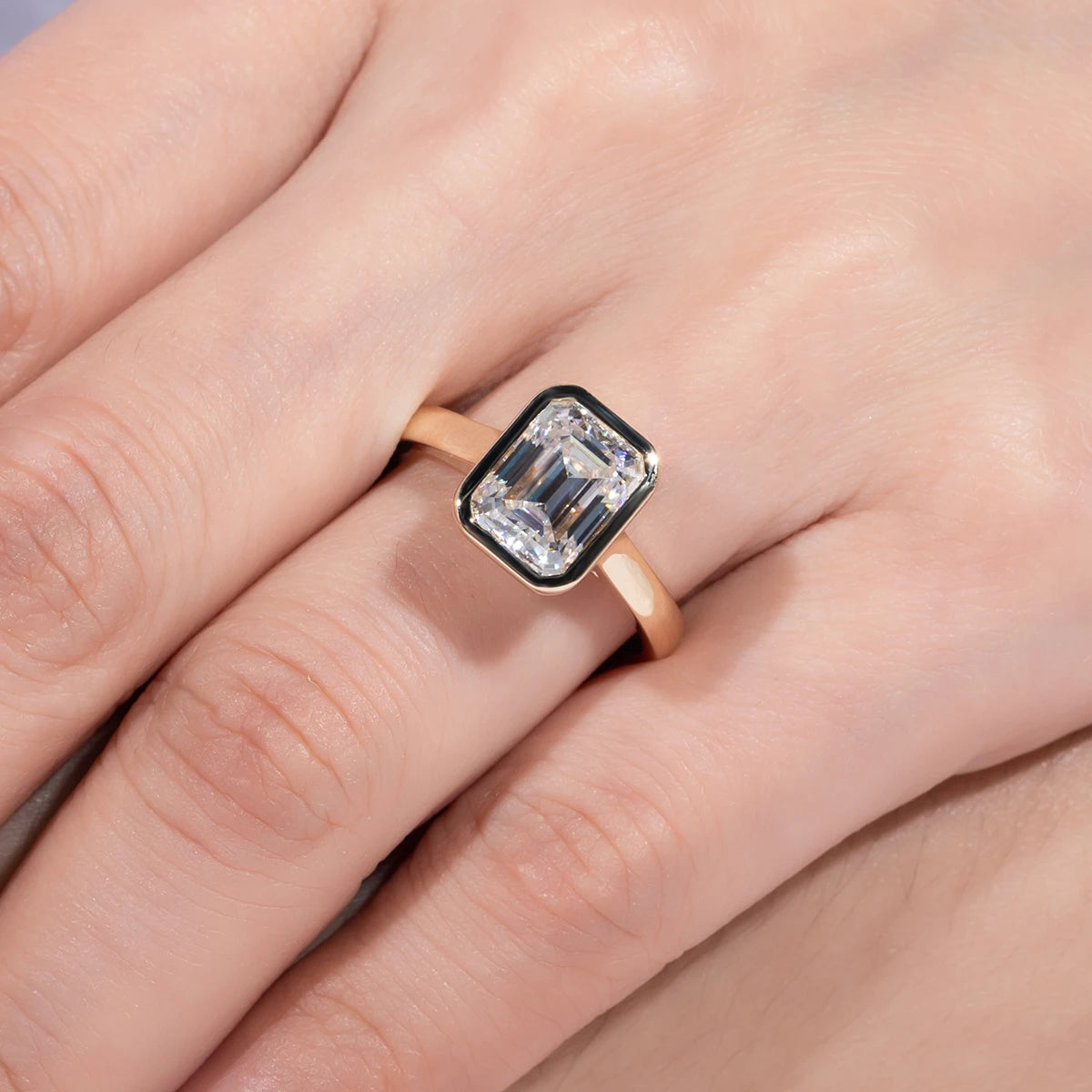 Emerald Moissanite Ring
