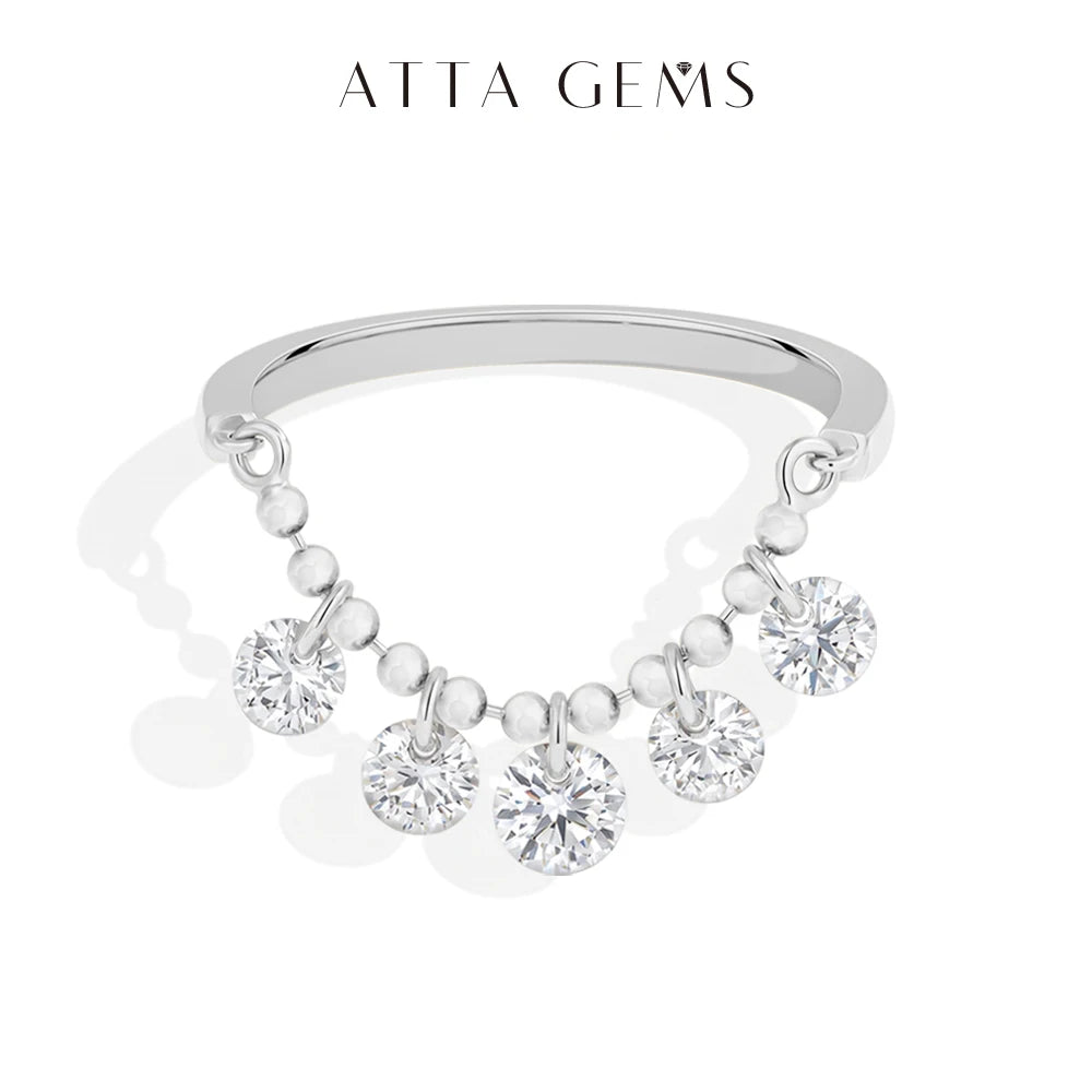 Beaded Moissanite Ring