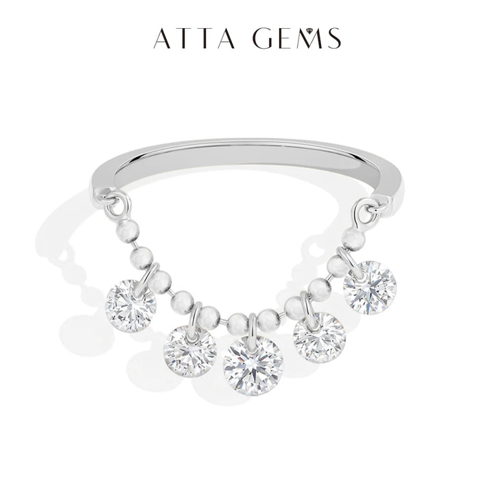 Beaded Moissanite Ring