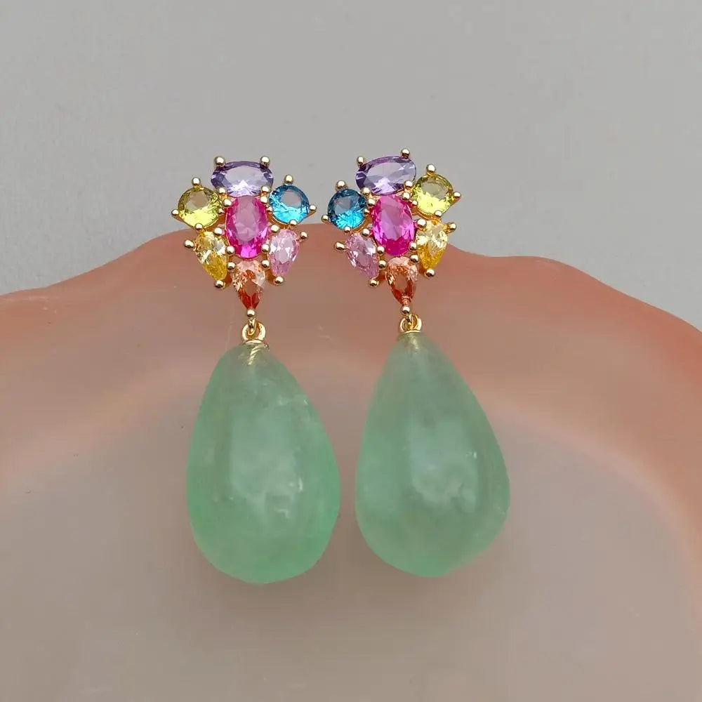 Fluorite Dangle Earrings