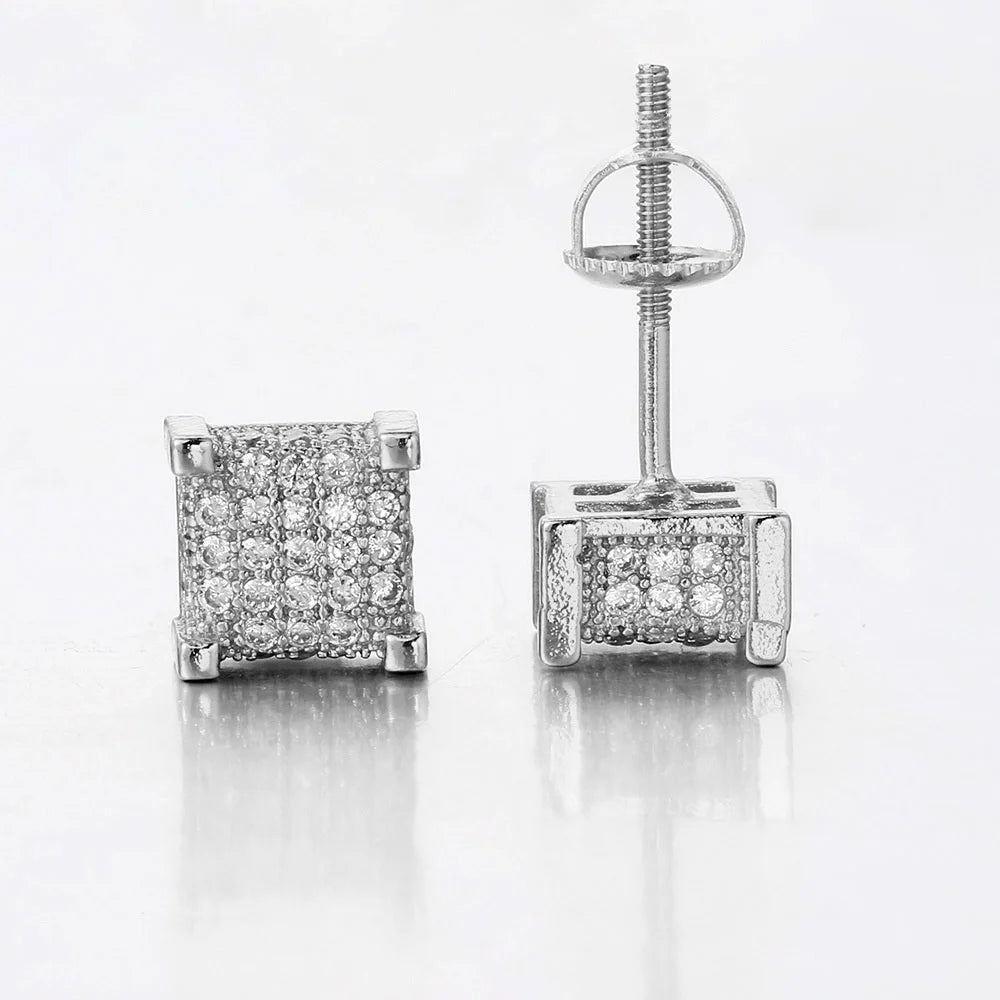 Square Zircon Studs