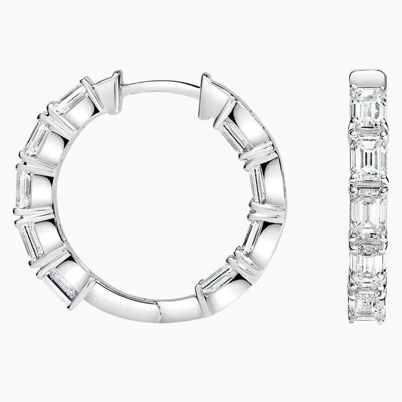 Emerald Hoop Earrings
