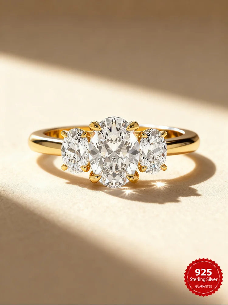 Triple Oval Zircon Ring