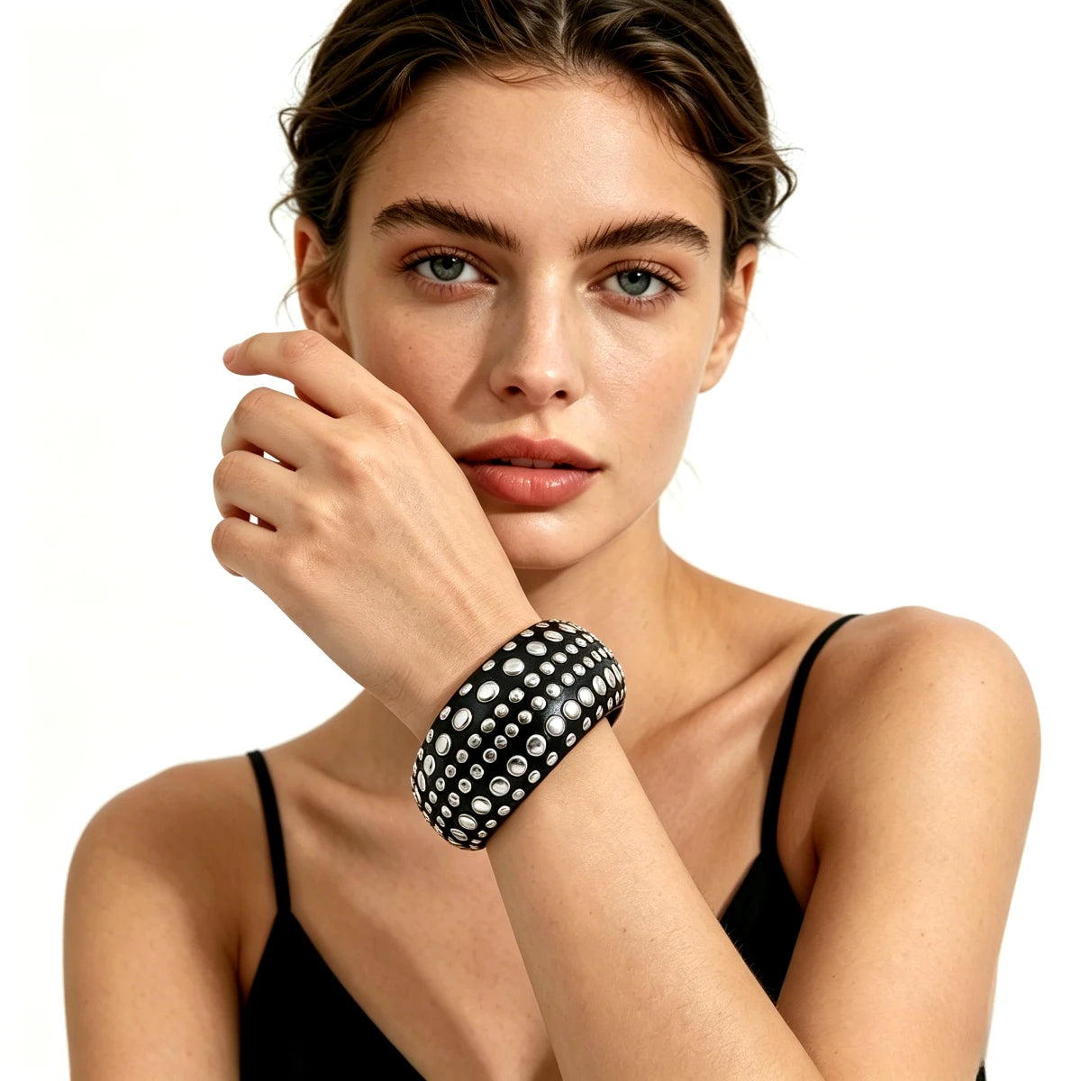 Black Resin Cuff Bracelet
