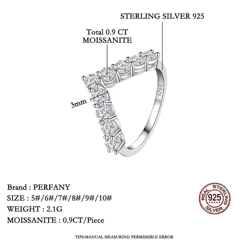 V-Shaped Moissanite Ring